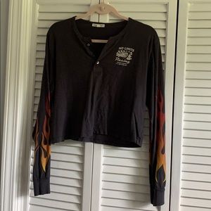 Grey cropped urban outfitters shirt